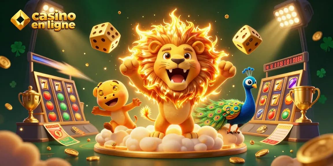 Découvrez l'univers des casinos en ligne avec cette illustration riche en éléments de jeu captivants.
