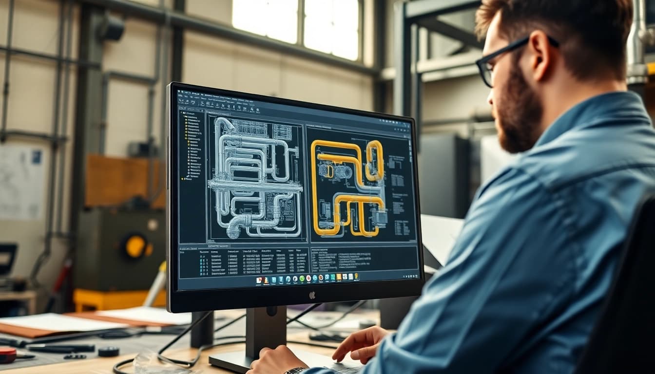 Generate detailed layouts for Plant 3D spools generation showcasing precision engineering.