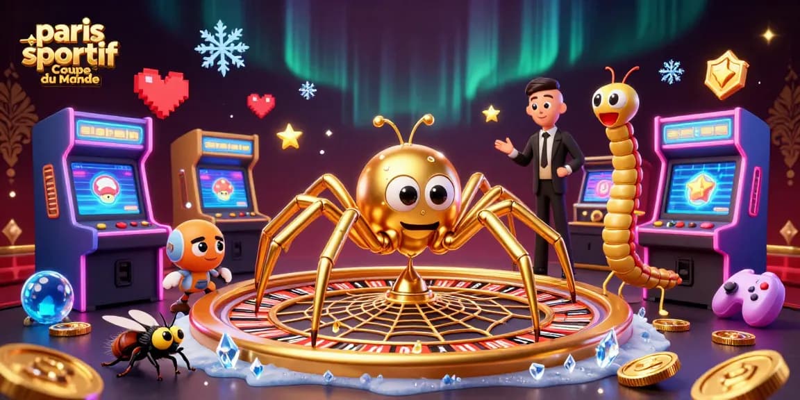Placez vos paris sportif Coupe du Monde avec une illustration dynamique de jeux et personnages créatifs.