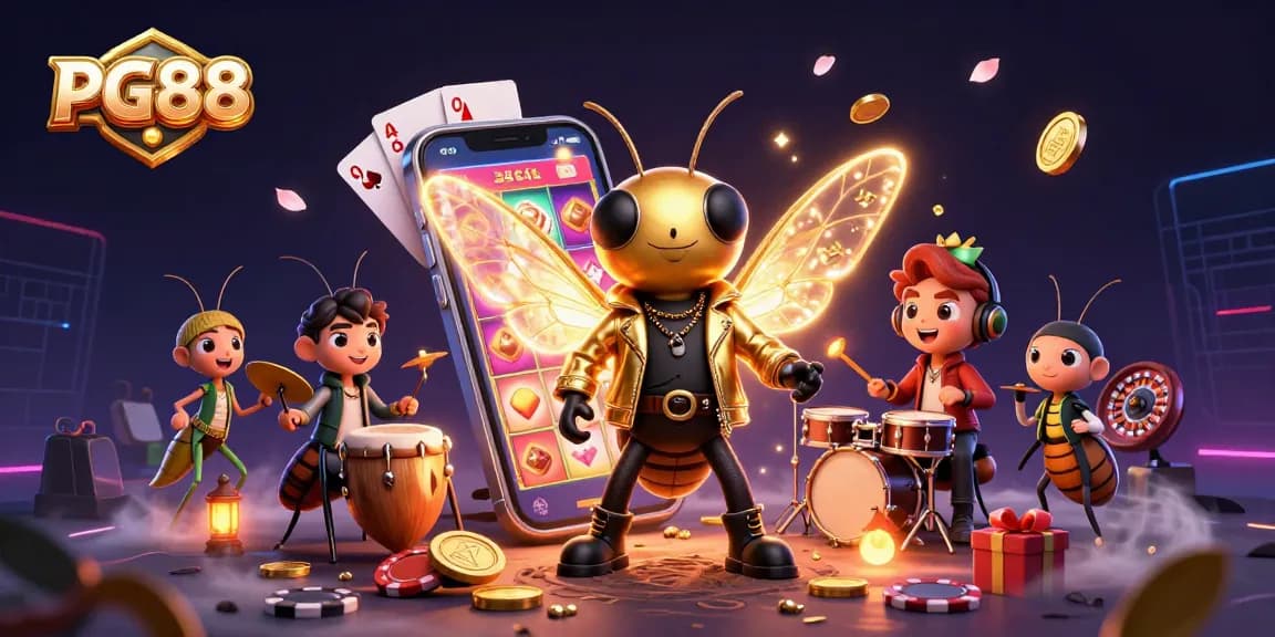 Experience winning spins with PG88's vibrant slot gameplay featuring animated casino elements and energetic characters.