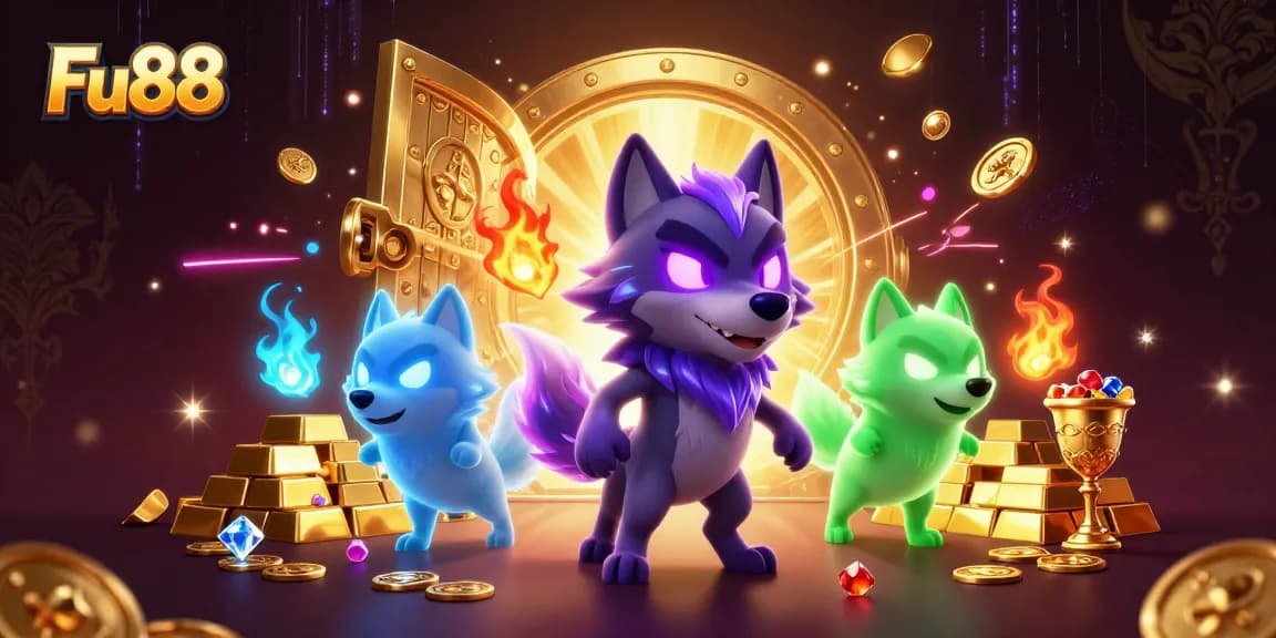 Experience thrilling gameplay at Fu88 with winning treasures amidst a vibrant casino scene.