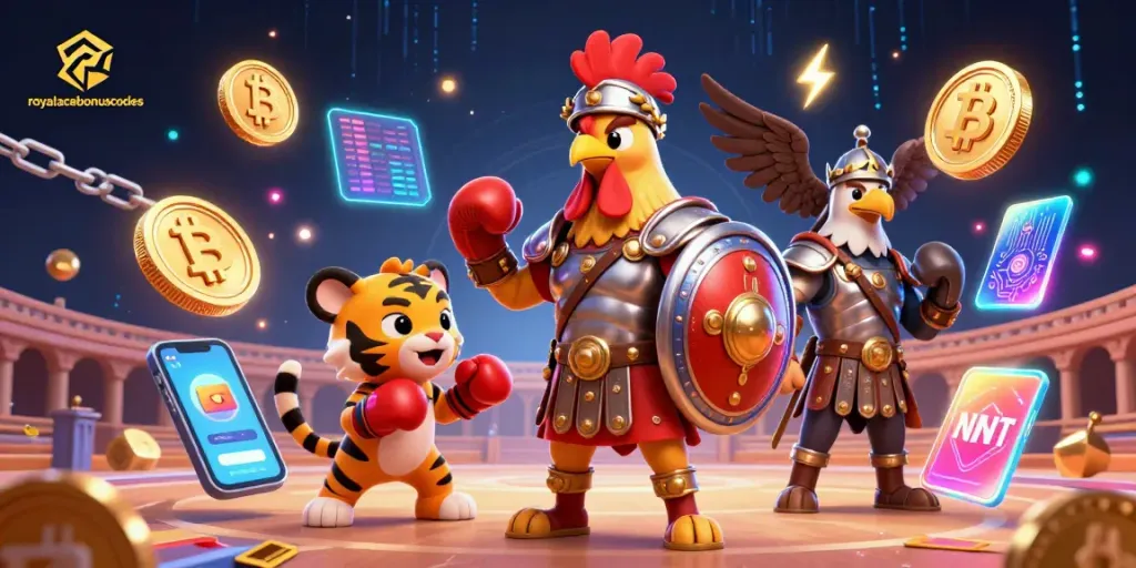 Experience royalacebonuscodes with vivid casino action featuring 3D characters, crypto elements, and dynamic scenes.