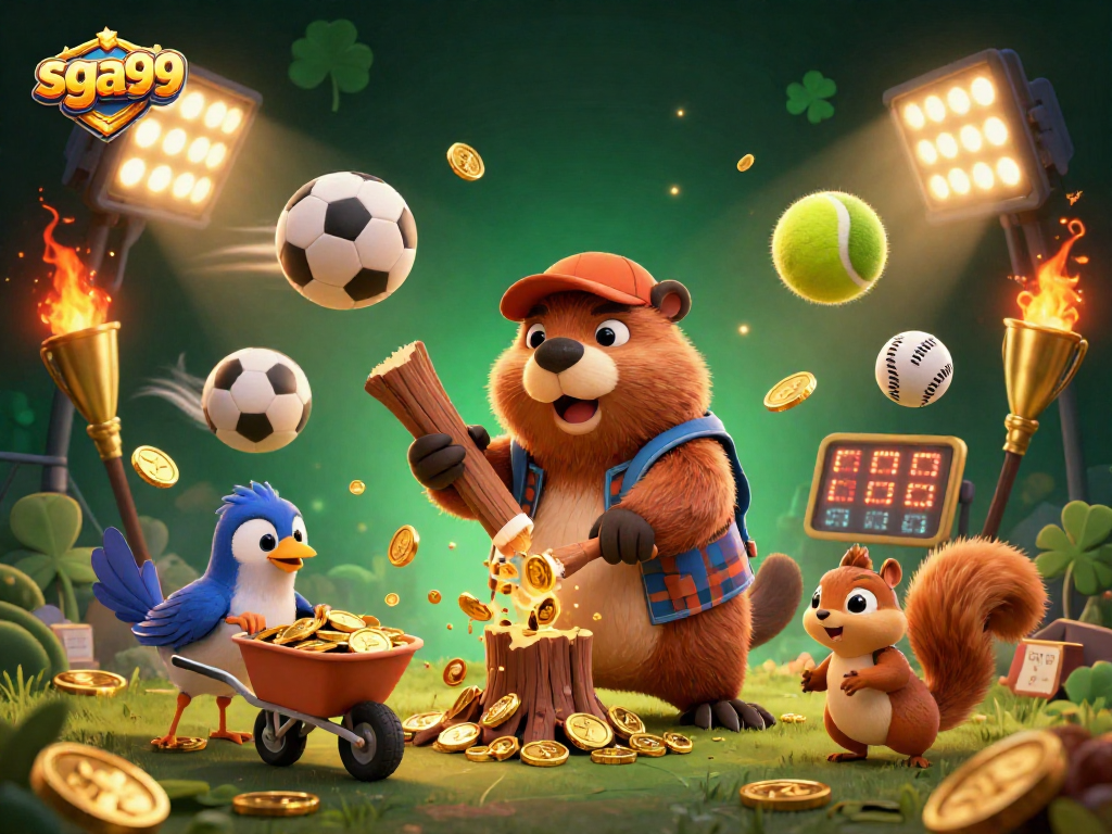 Experience winning moments with sga99 in this dynamic casino-themed illustration.