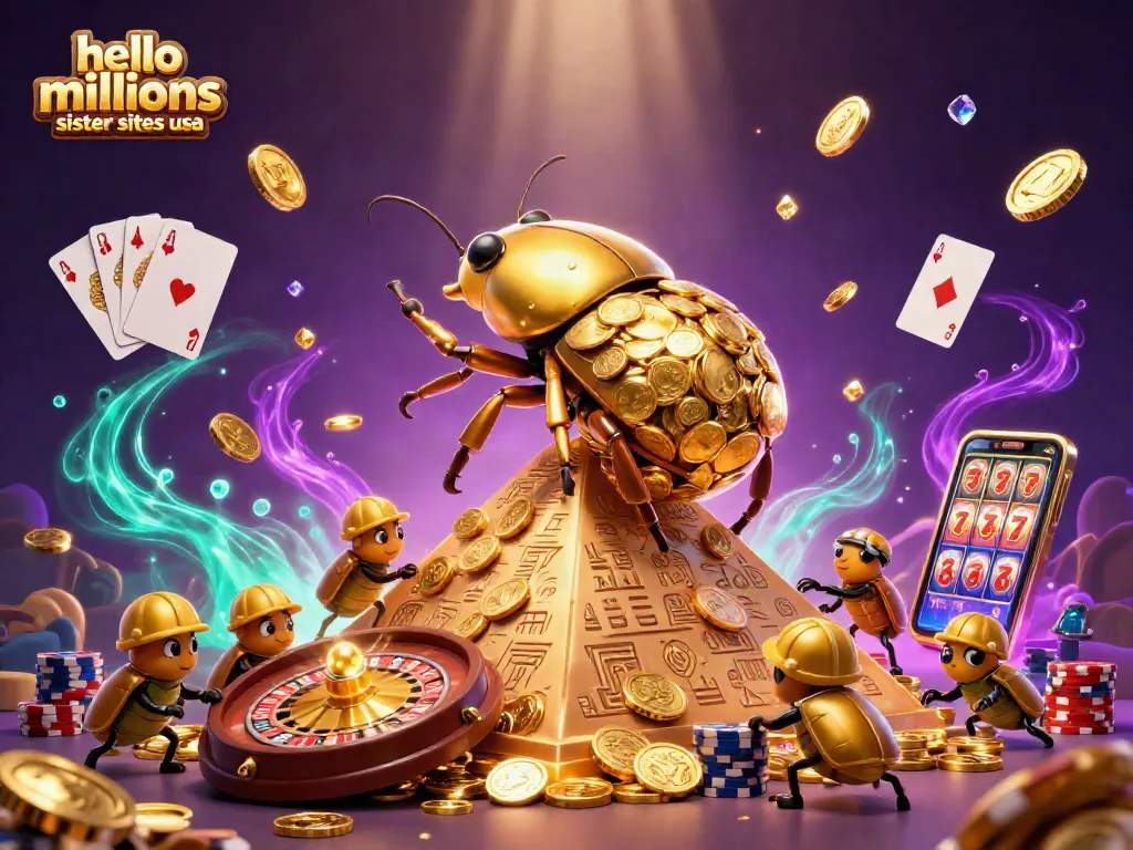 Experience exciting gameplay with hello millions sister sites usa as golden coins cascade and colorful cards fly around a dynamic casino scene.