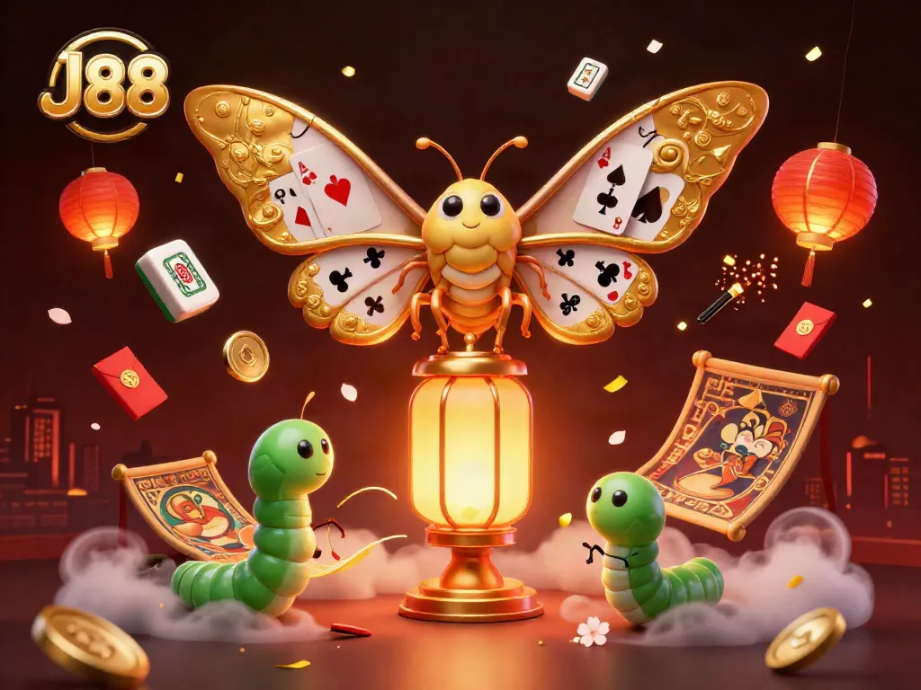 Experience thrilling gaming with J88's vibrant casino illustration showcasing dynamic elements.