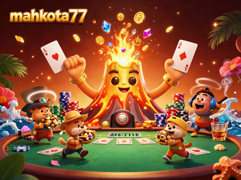 Mahkota77 memberi peluang menang dengan karakter kartun yang mengingatkan pemain pada slot dan poker.