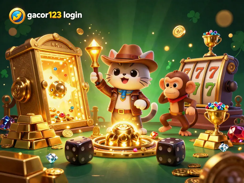 Experience the thrill of gacor123 login as the quirky explorer cat uncovers golden treasures in a vibrant casino.