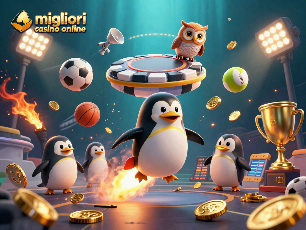 Gioca nei migliori casino online come un vincitore con il pinguino dorato e sport.