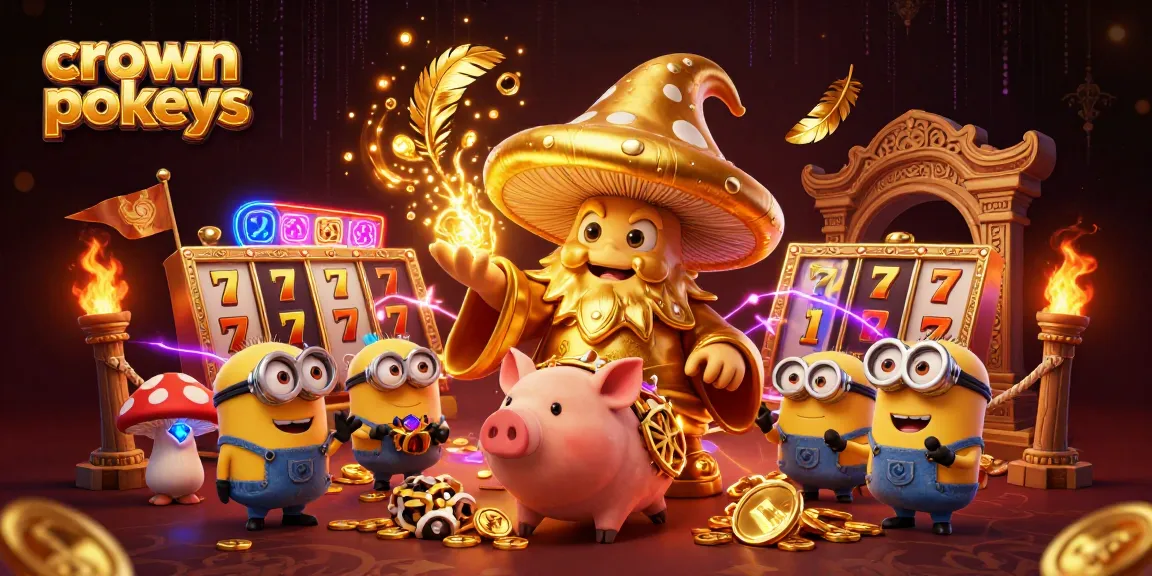 Experience crown pokies excitement with a wizard, a treasure pig, and magical gems!