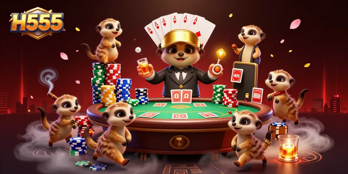 Experience the excitement with H555 as meerkats head an innovative casino scene with dynamic poker elements.
