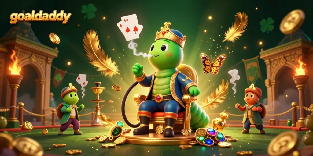 Experience thrilling gameplay on goaldaddy with our dynamic casino illustration featuring poker symbols and vibrant characters.