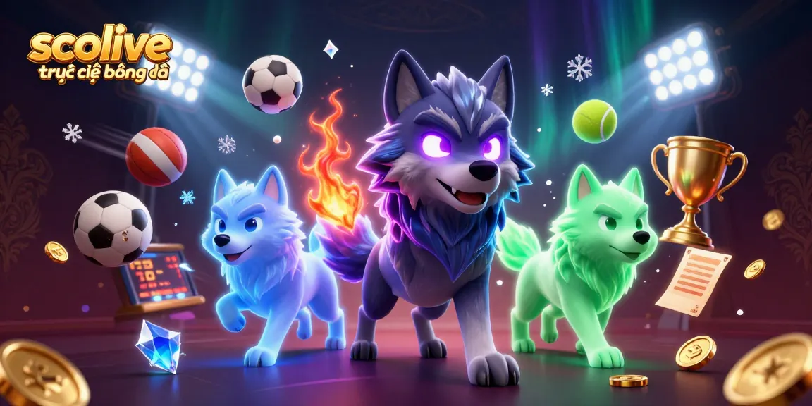 Experience socolive trực tiếp bóng đá with vibrant 3D illustrations capturing dynamic sports action and energy.