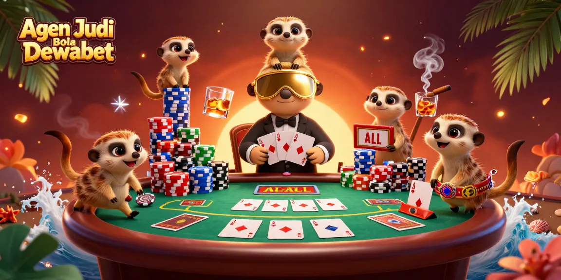 Experience thrilling action with Agen Judi Bola Dewabet’s vibrant casino scene featuring meerkats at play.