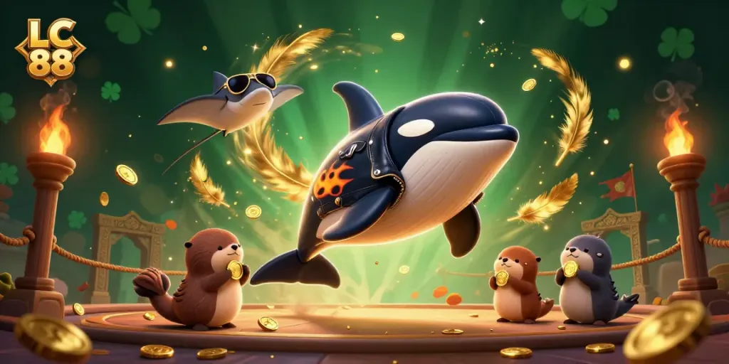 Win big with LC 88 while enjoying a vibrant 3D casino adventure featuring playful sea characters.