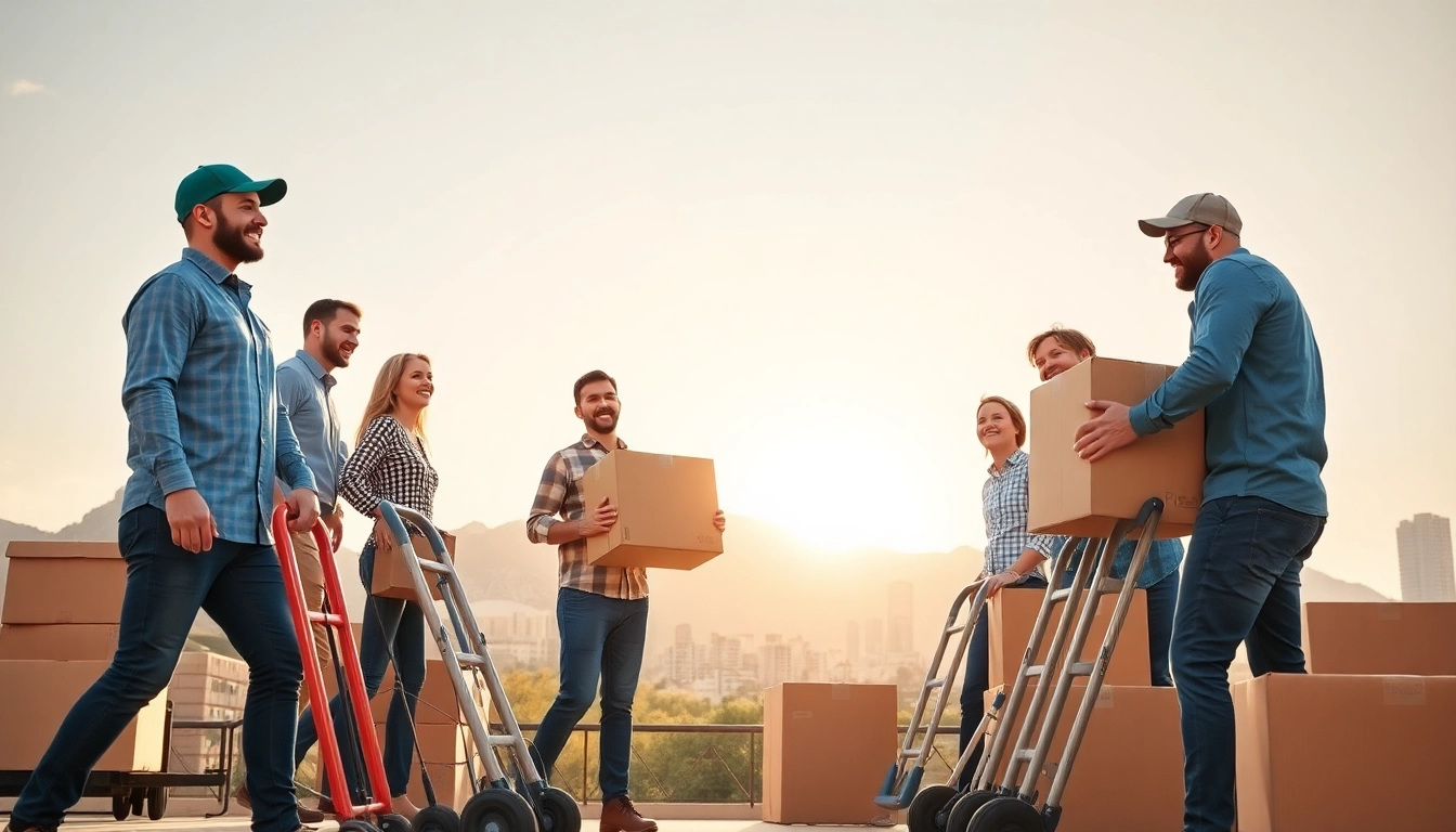 Trusted local movers Phoenix engaged in a relocation under the sunny skies of Phoenix, showcasing teamwork.