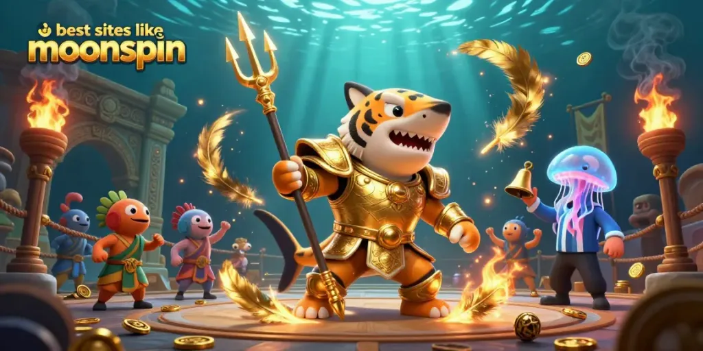 Experience the thrill of free play with the best sites like moonspin in a vibrant casino scene.