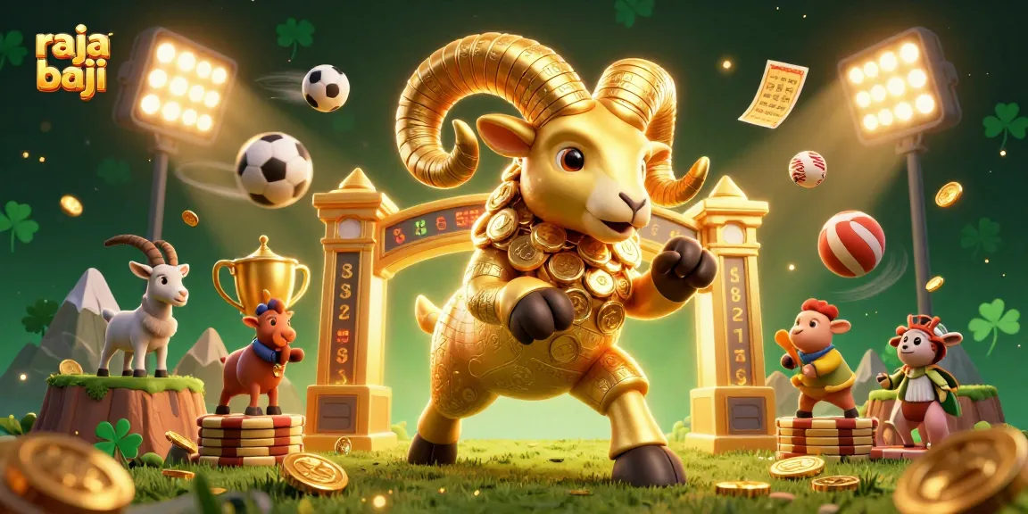 Experience thrilling action with raja baji as the golden ram charges through a vibrant casino scene.