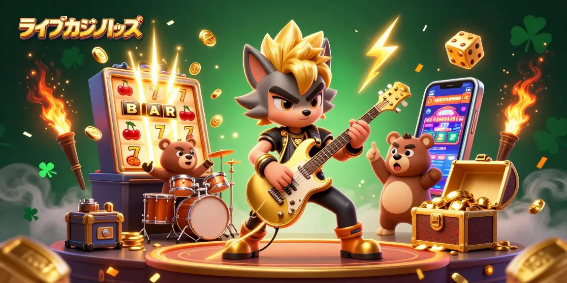 ライブカジノハウスでエキサイティングなスロットジャックポットを楽しむシーン