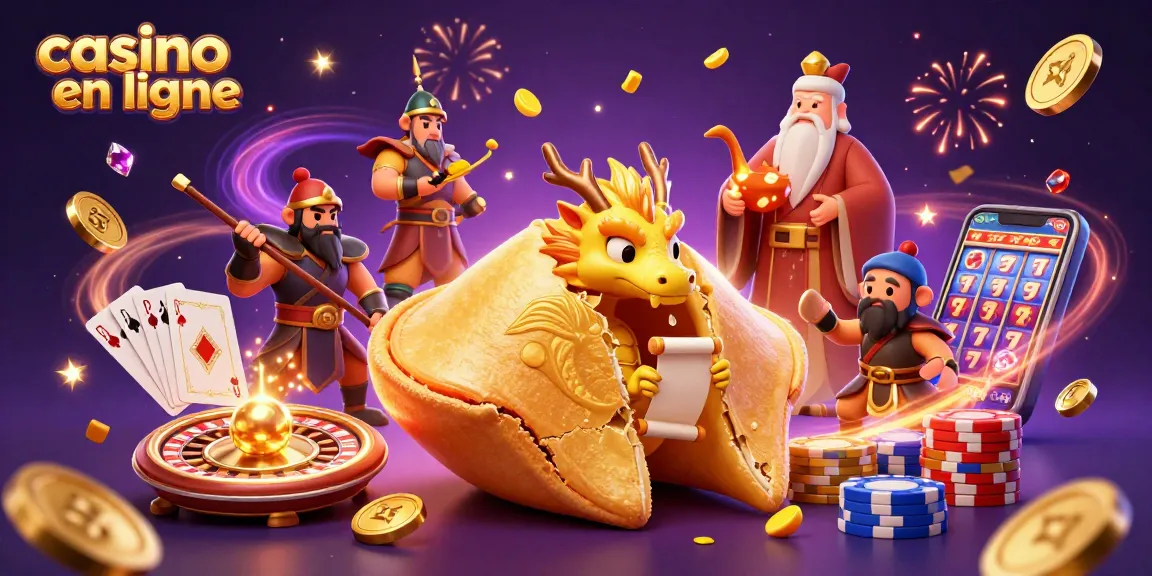 Jouant à des jeux de casino en ligne avec un dragon sage et des éléments festifs captivants.