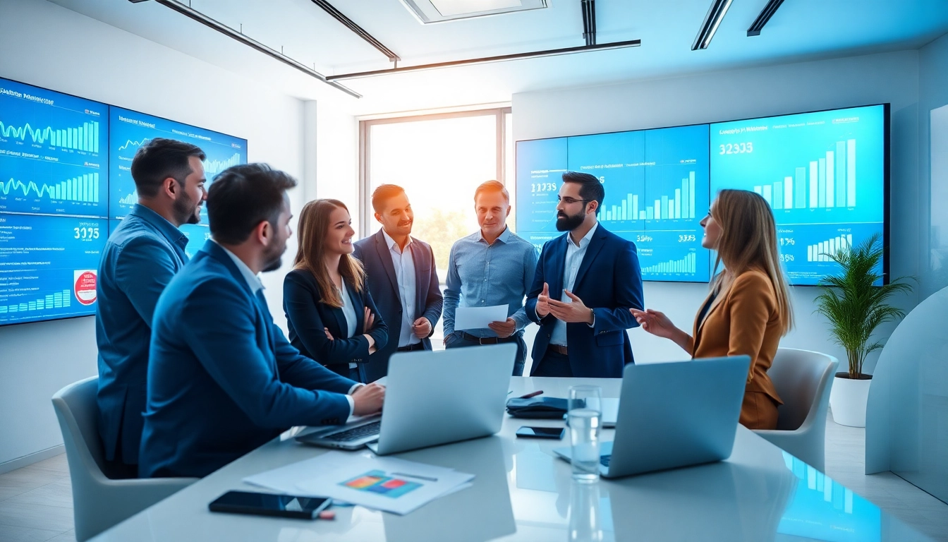 Engaged team mapping strategies as a Digital Growth Partner in a modern workspace.