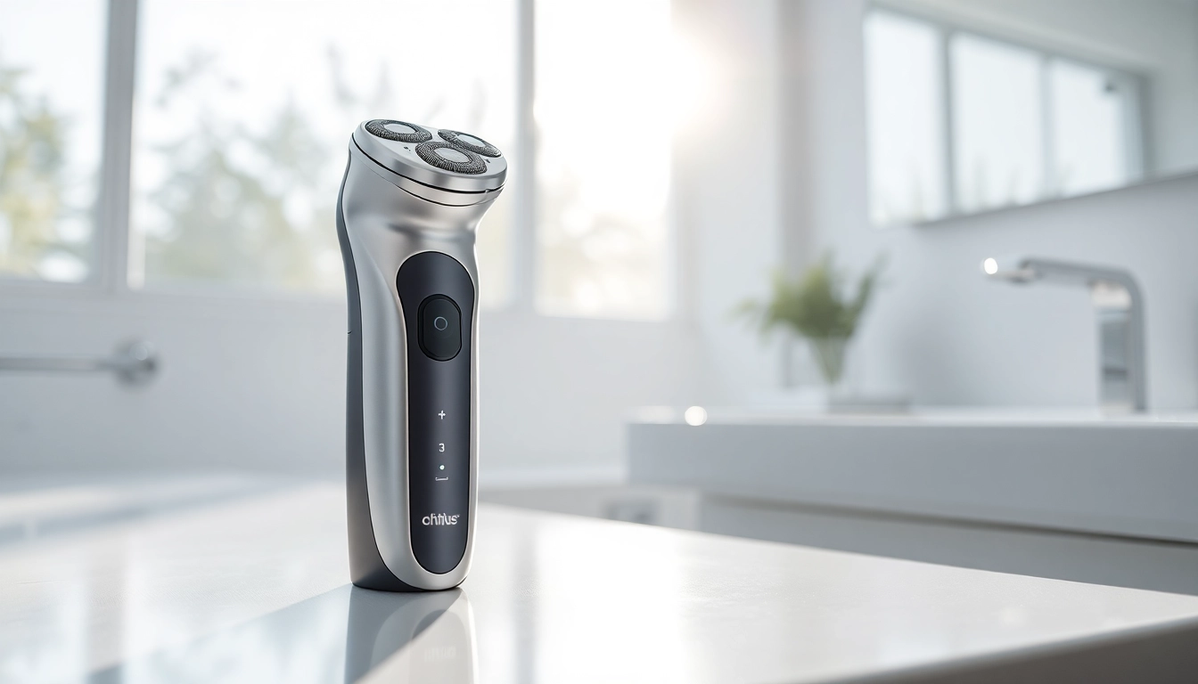 Best affordable electric shaver showcased on a sleek bathroom countertop with natural light.