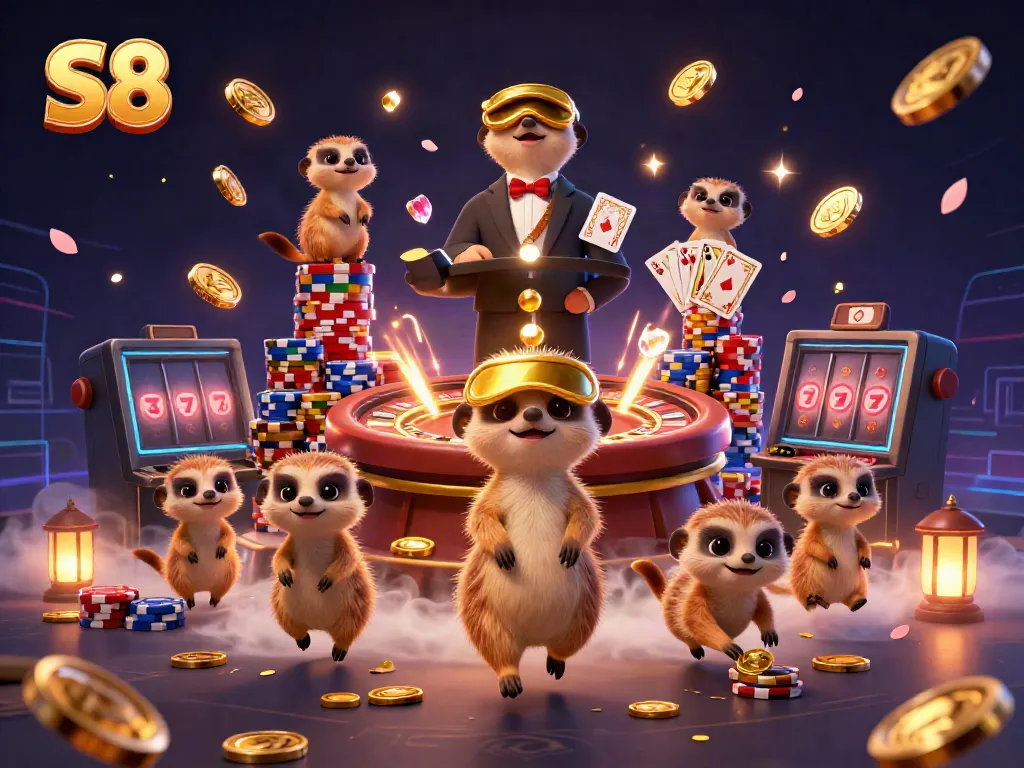 Join the MeerKats in a fabulous casino operation with S8, featuring game elements and lively atmosphere.