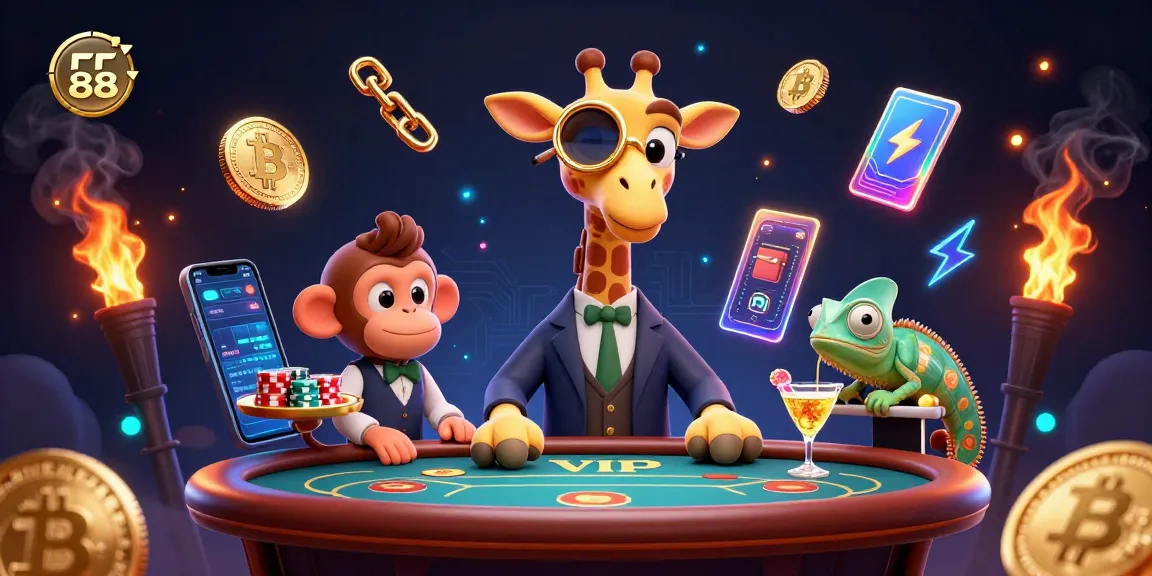 Engage in exciting gameplay at rr 88, where a giraffe in a tuxedo enjoys poker alongside vibrant casino elements.