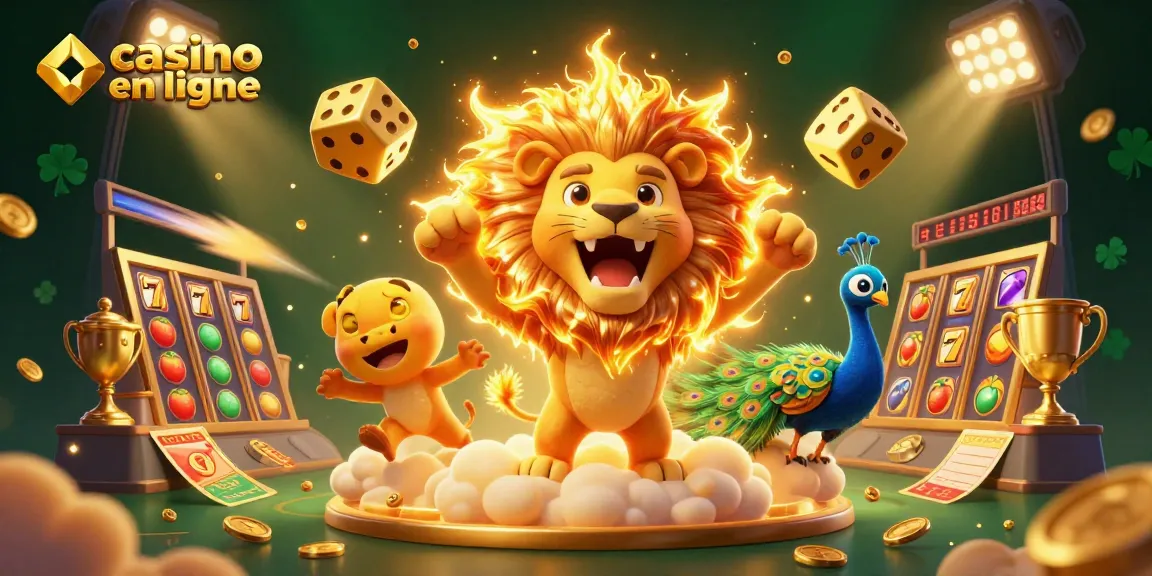 Découvrez l'univers des casinos en ligne avec cette illustration riche en éléments de jeu captivants.