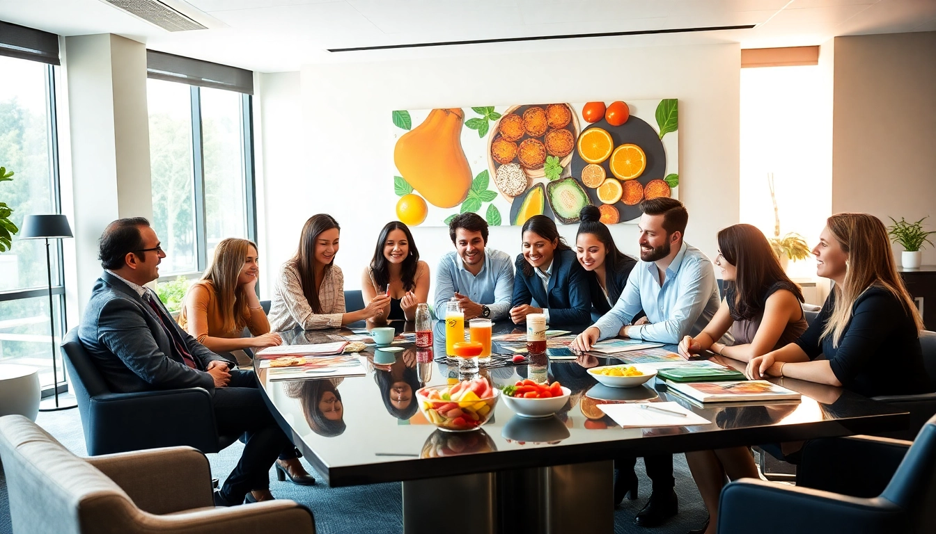 Showcasing the food and beverage PR agency Melbourne team collaborating innovatively in a vibrant office.