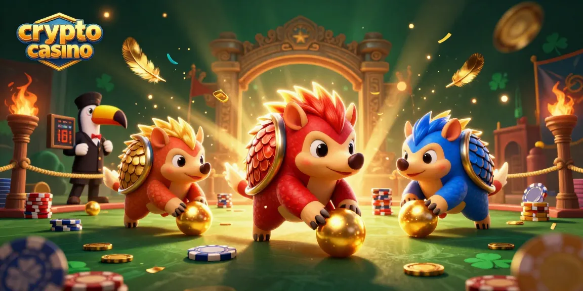 Juega al crypto casino con pangolines rivales y riqueza de fichas de póker.