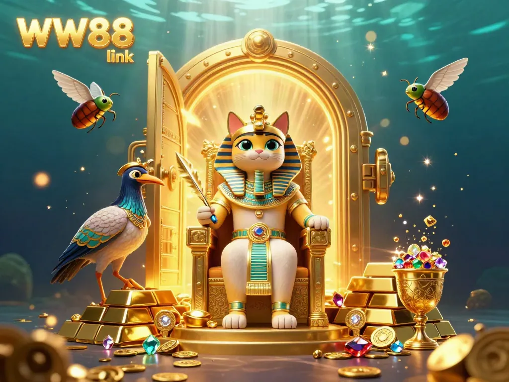 Experience the thrill of gaming with WW88 link in this vibrant 3D casino illustration.