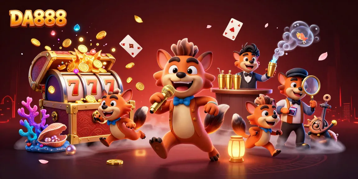 Engage in thrilling fun with DA888 at the comedy casino club led by a hyena comedian.