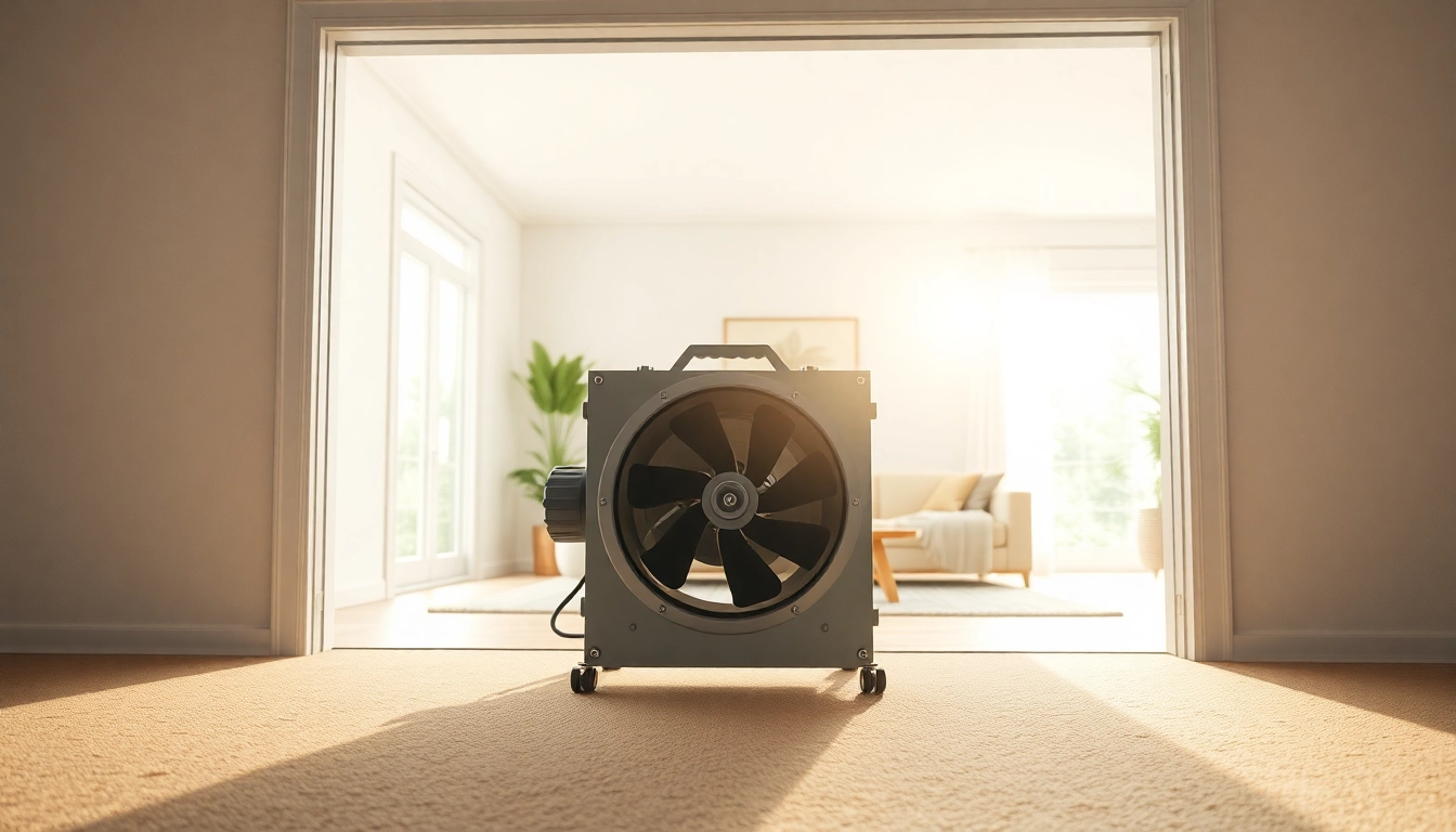 Conducting a blower door test to assess energy efficiency in a modern home.