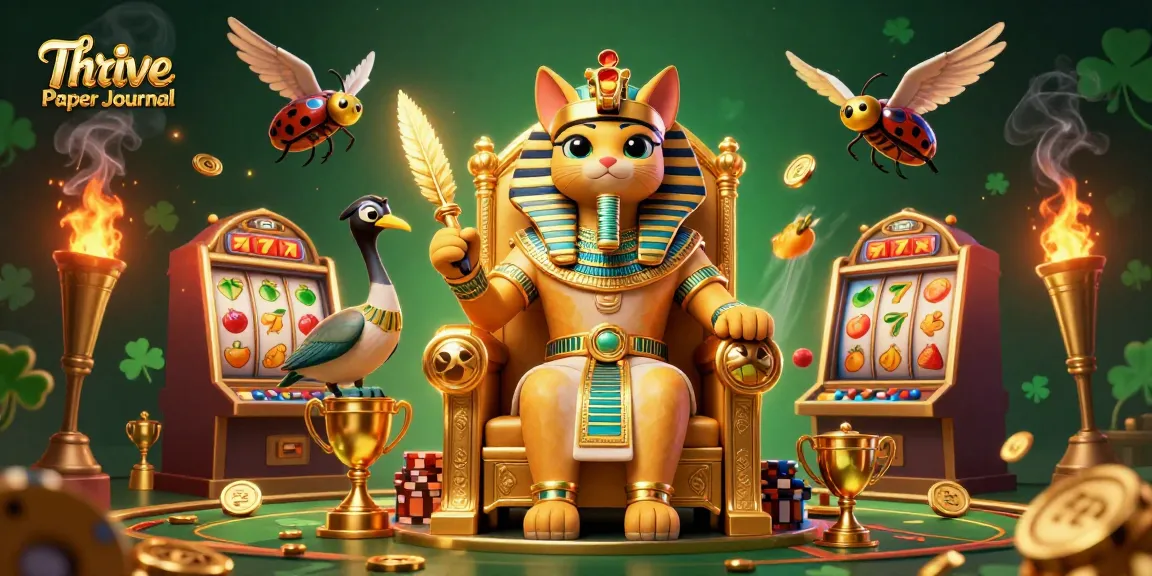 Engage with the Thrive Paper Journal to illuminate ancient Egyptian gaming strategies in a vibrant casino scene.