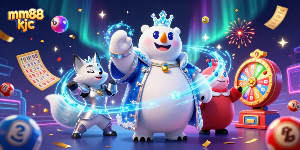 Engage with the exciting mm88 kjc casino experience surrounded by festive lottery elements and vibrant imagery.