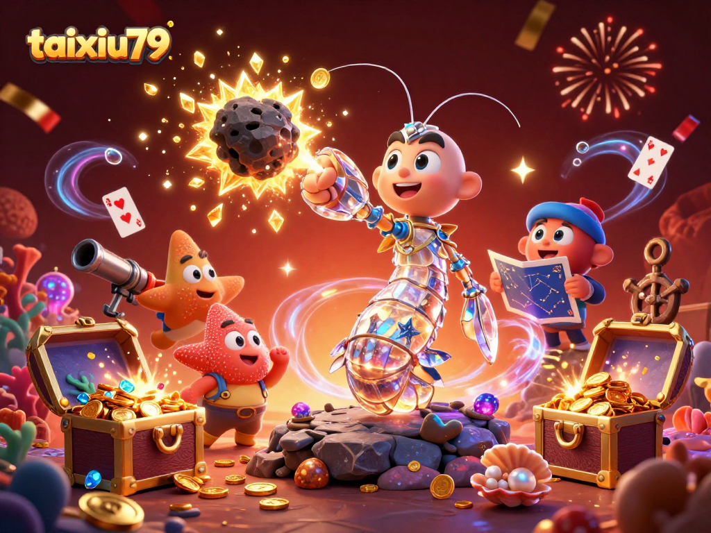 Join taixiu79 in an exciting galactic journey where a samurai mantis shrimp battles for treasures and fortunes!