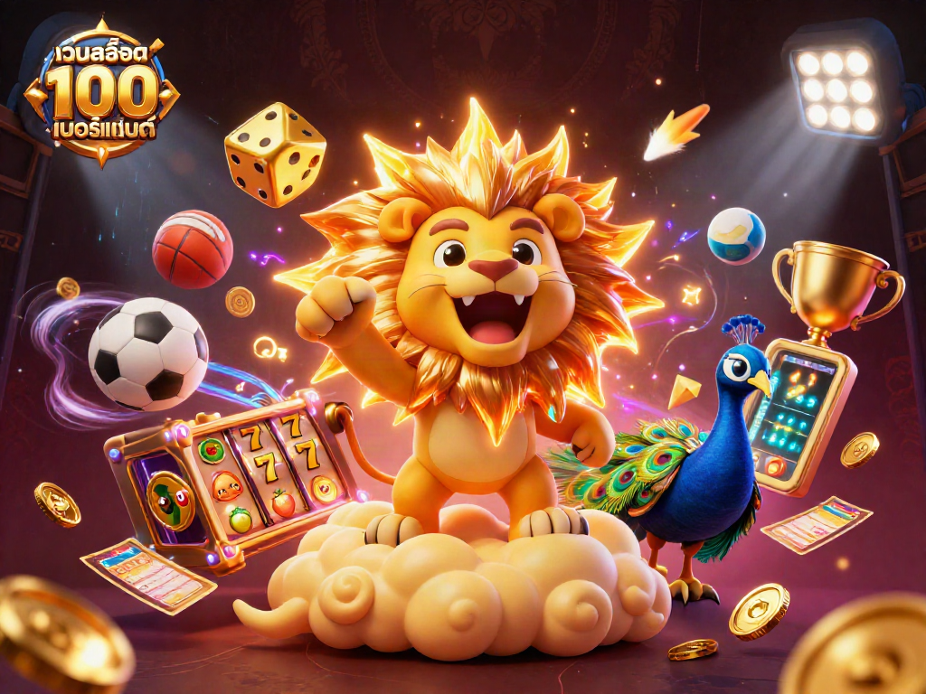 Experience thrilling gameplay with เว็บสล็อต แท้ 100 เปอร์เซ็นต์ showcasing vibrant slot reels and winning opportunities.