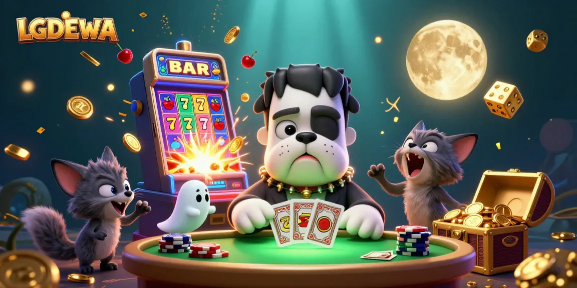 Engage with LGODEWA's thrilling 3D casino scene featuring captivating characters and jackpot action