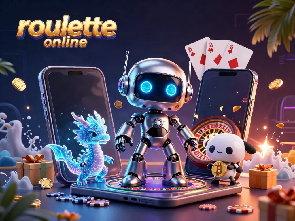Engage in thrilling roullete online action with 3D characters amidst vibrant casino elements.