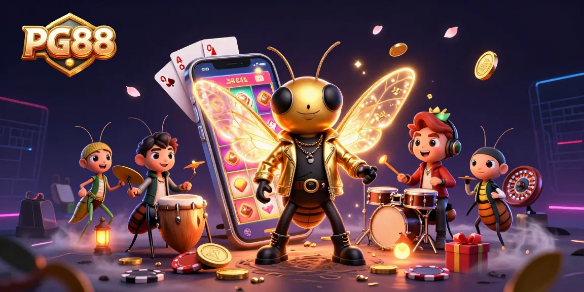 Experience winning spins with PG88's vibrant slot gameplay featuring animated casino elements and energetic characters.