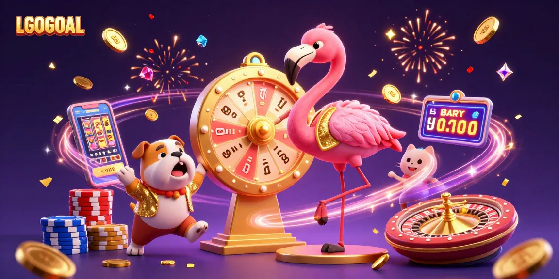 Experience big wins with LGOGOAL as the cartoon flamingo host spins the prize wheel.