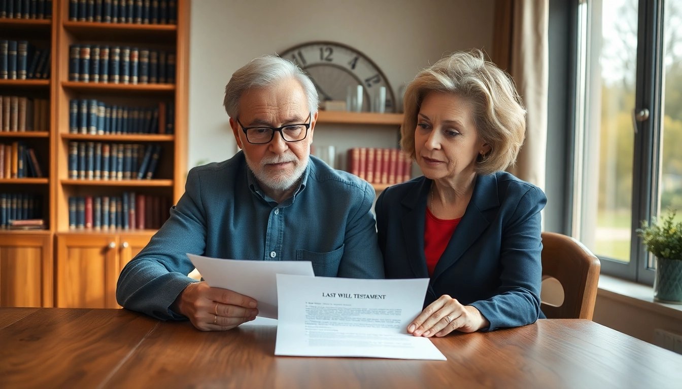 Couples discussing Wills in their home office, showcasing a thoughtful atmosphere.