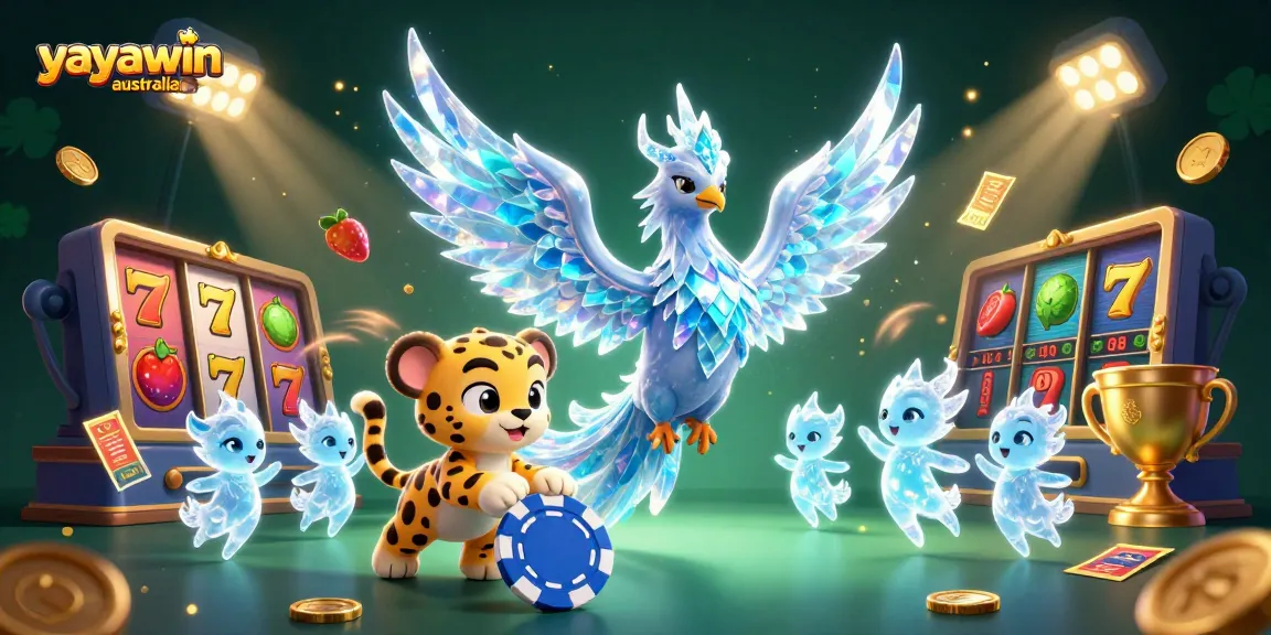 Experience excitement with yayawin australia's vibrant slots, featuring an ice phoenix and playful elements.