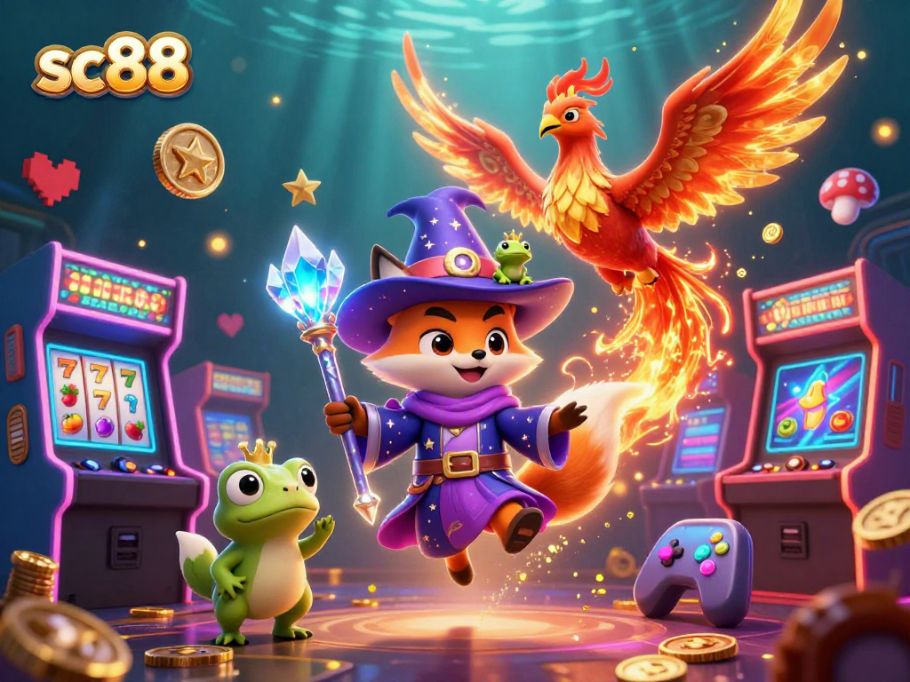 Experience sc88's magical casino world with enchanted characters and vibrant game elements.