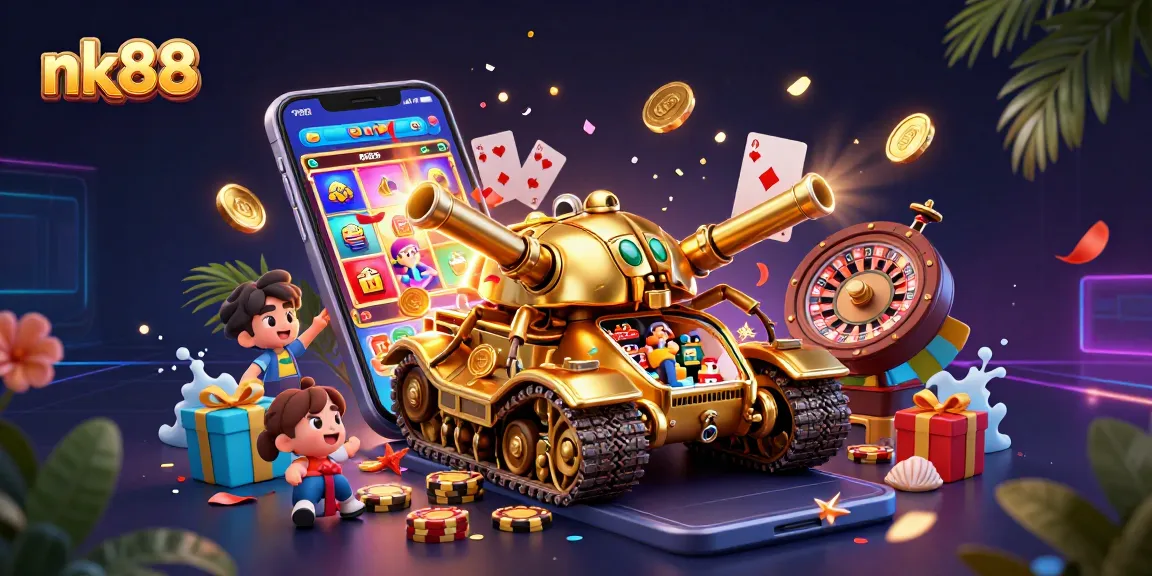 Experience thrilling gaming action at nk88 with a vibrant casino scene showcasing exciting slot games.