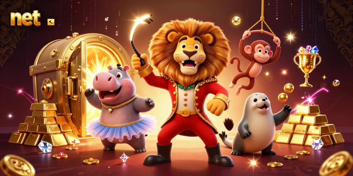 Experience the net gaming excitement with vibrant characters in a luxurious casino scene.