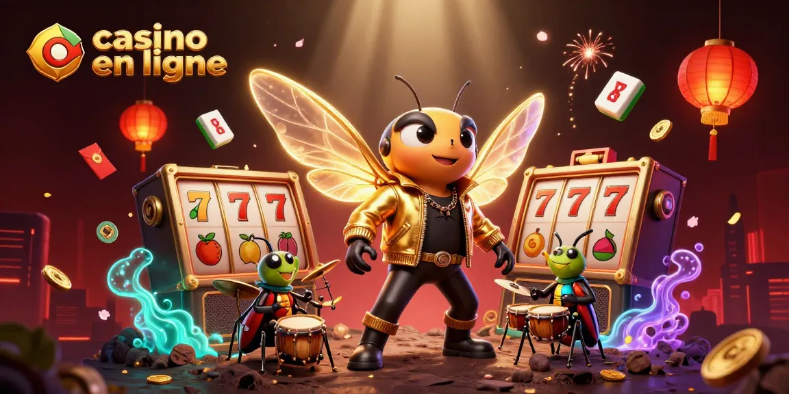 Plongez dans l'univers divertissant de casino en ligne avec une illustration dynamique et riche en détails.