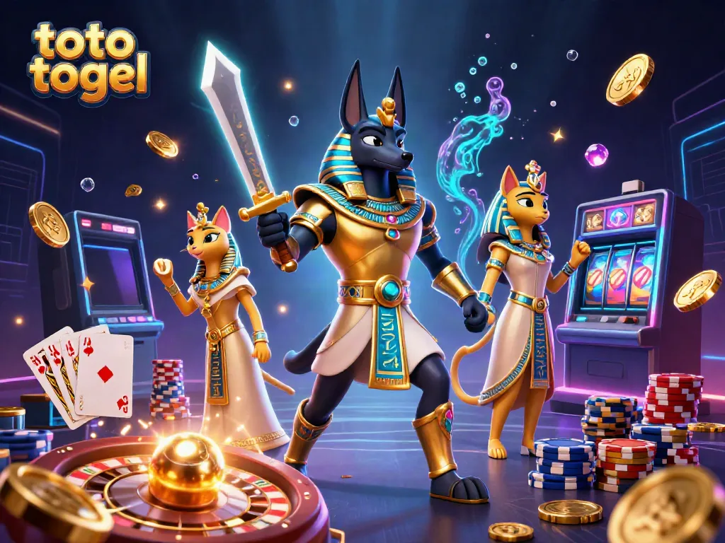 Experience thrilling toto togel adventures in this vibrant 3D casino illustration.