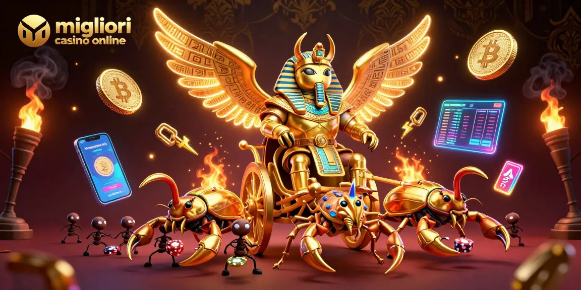Scopri i migliori casino online con un folle scorpione e un scarabeo dorato in un'atmosfera mozzafiato
