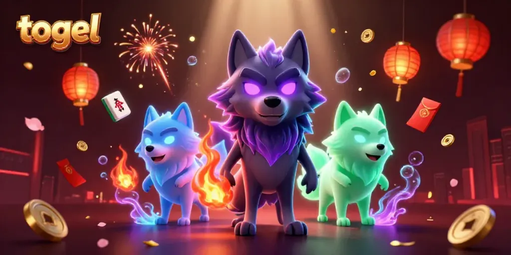 Engage with the vibrant togel scene featuring a mystical wolf pack and dynamic gambling elements.